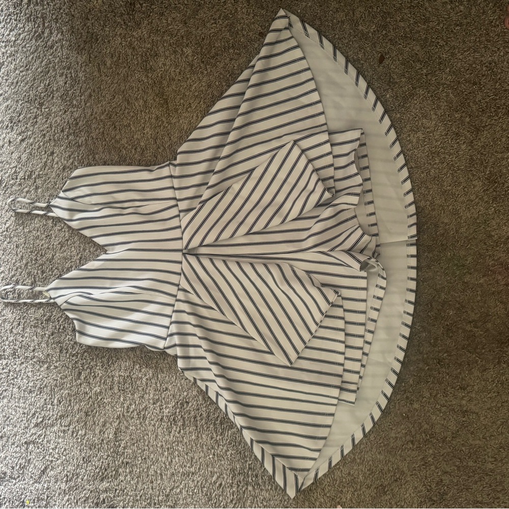 Purple Snow Black and White Striped Jumpsuit